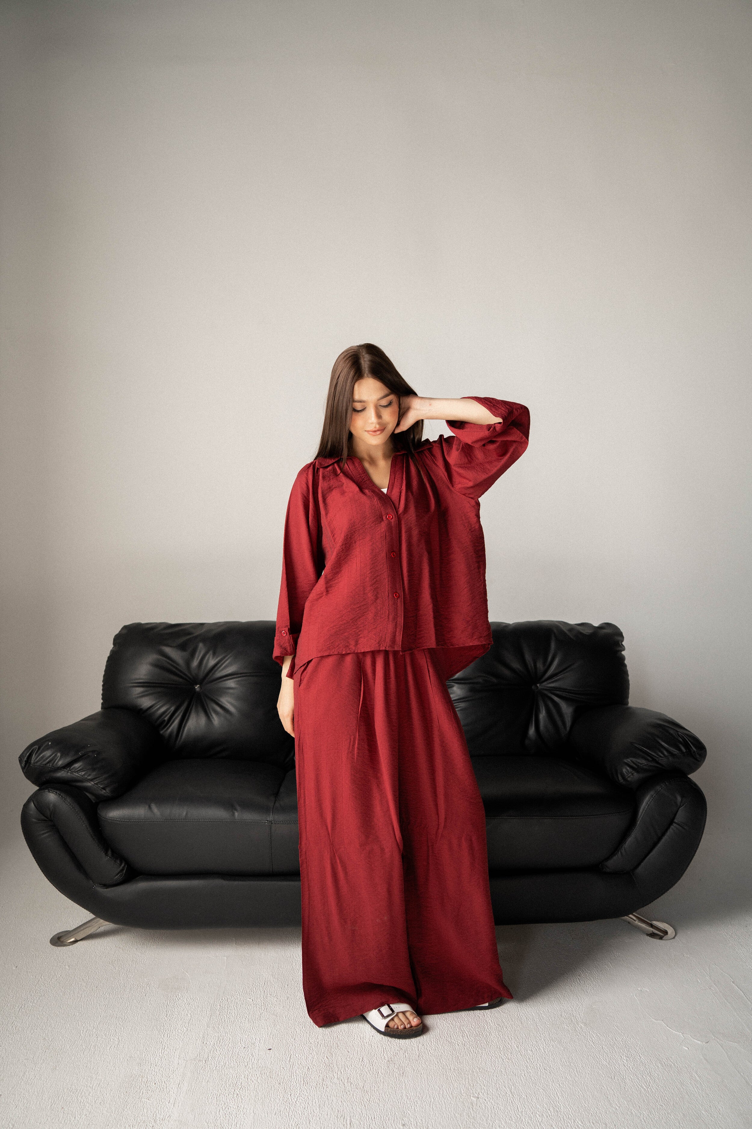 Fluffy Set-burgundy