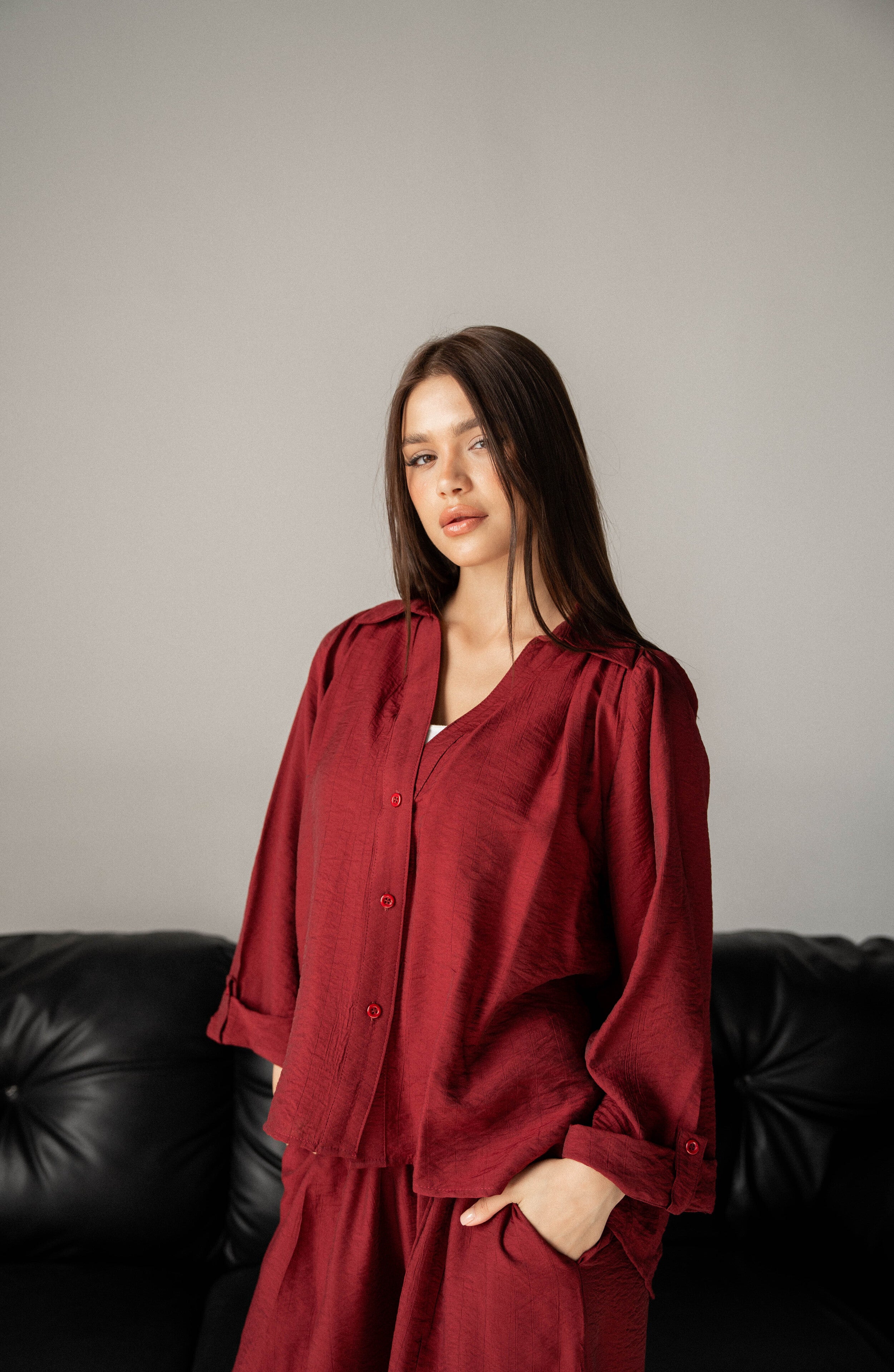 Fluffy Set-burgundy